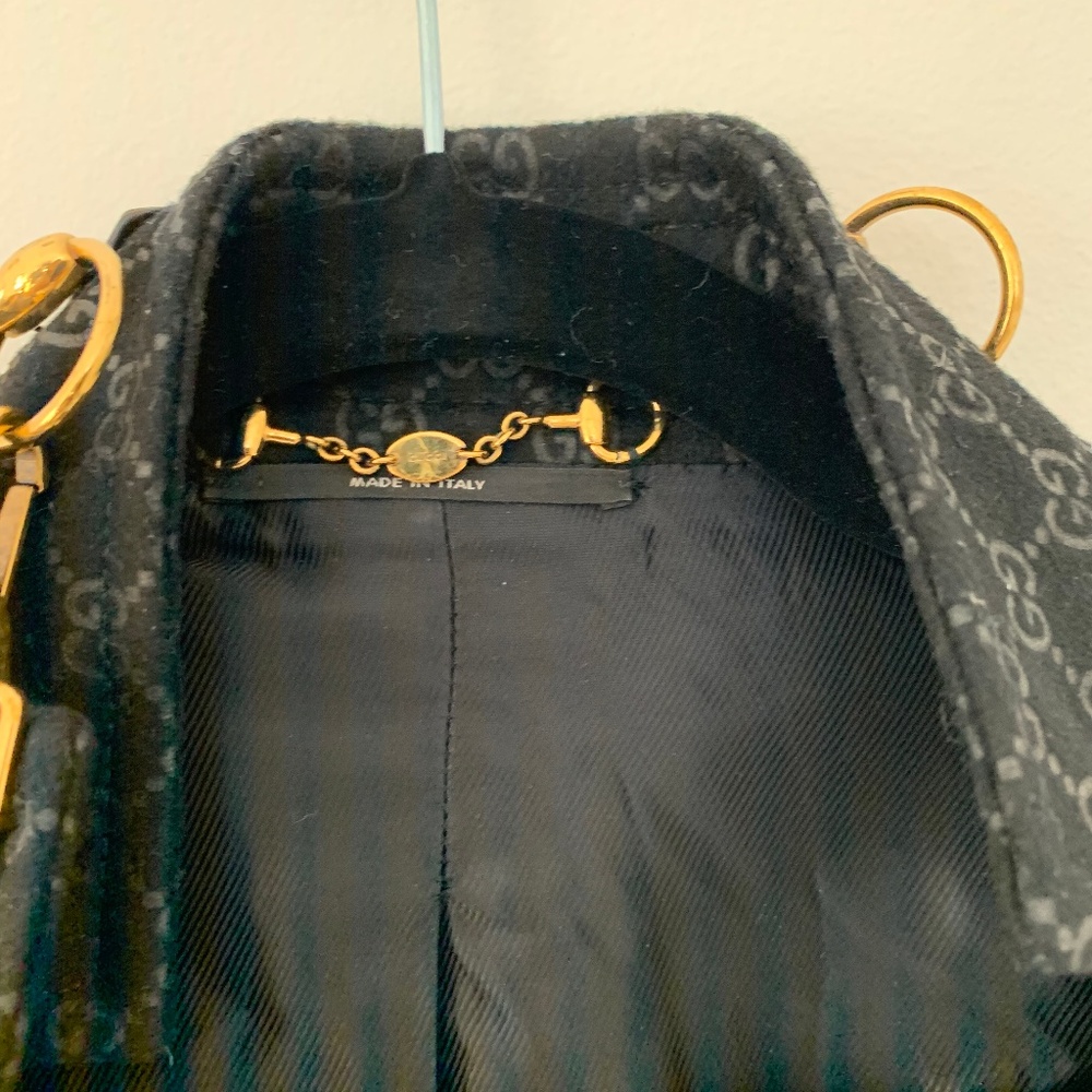 Black wool dress coat